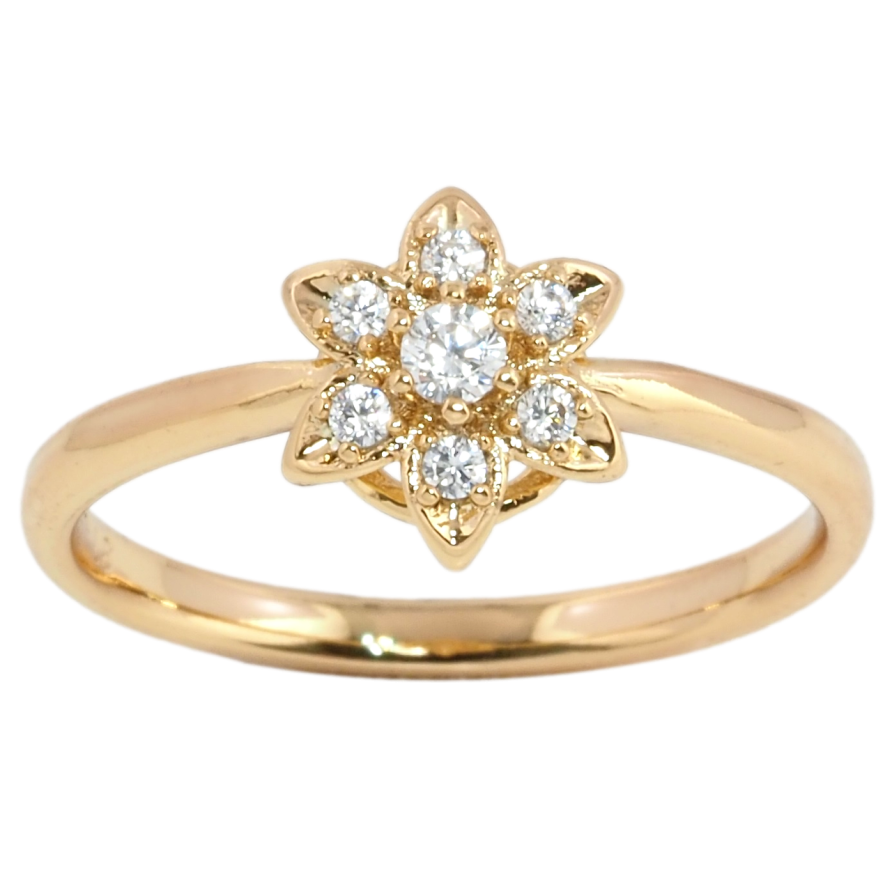 Каблучка Xuping Позолота 18K Квіточка з цирконієм фото №1