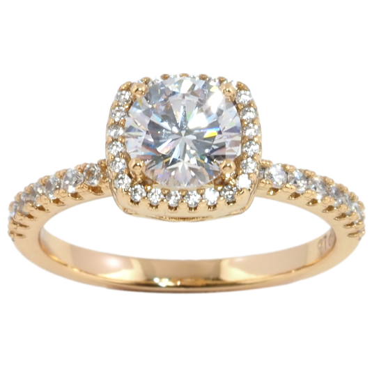Кольцо Xuping Позолота 18K Фианит в обрамлении циркония фото №1 Кольцо Xuping Позолота 18K Фианит в обрамлении циркония фото №1