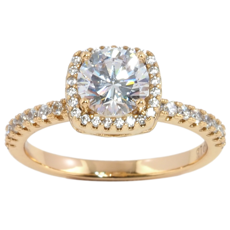 Каблучка Xuping Позолота 18K Фіаніт в обрамленні цирконію фото №1