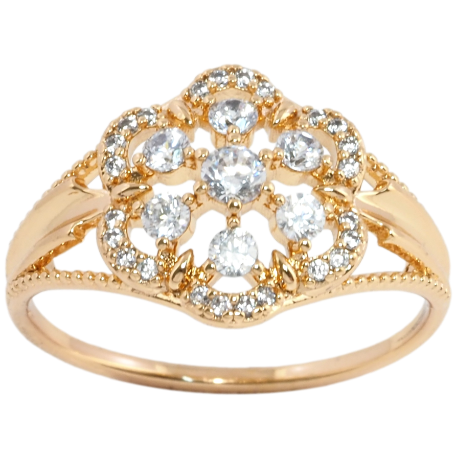 Каблучка Xuping Позолота 18K Квіточка з цирконієм фото №1