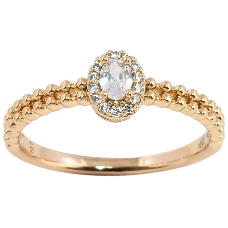 Кольцо Xuping Позолота 18K Фианит в обрамлении циркония фото №1