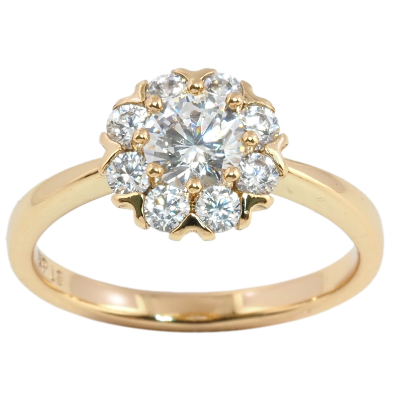 Каблучка Xuping Позолота 18K Кришталева квіточка фото №10