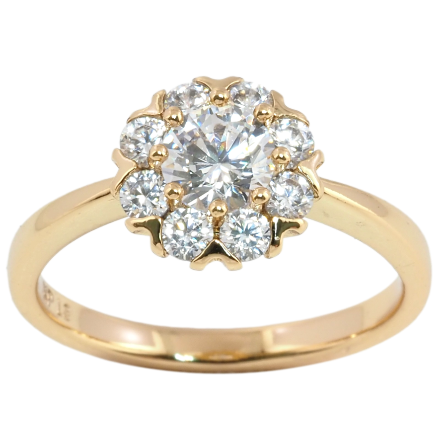 Каблучка Xuping Позолота 18K Кришталева квіточка фото №1