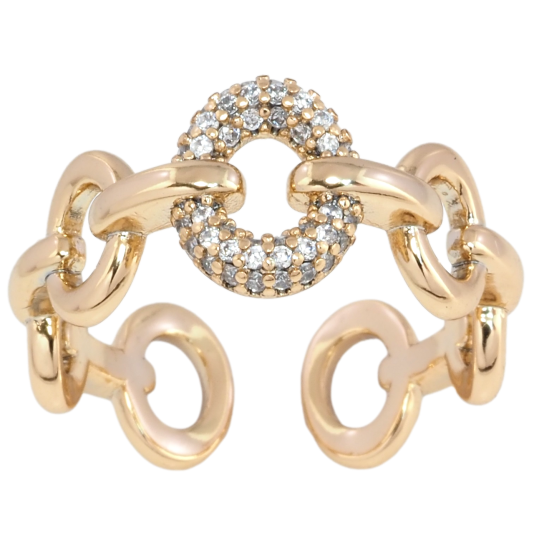 Кольцо Xuping Позолота 18K Колечки с инкрустацией цирконием фото №1