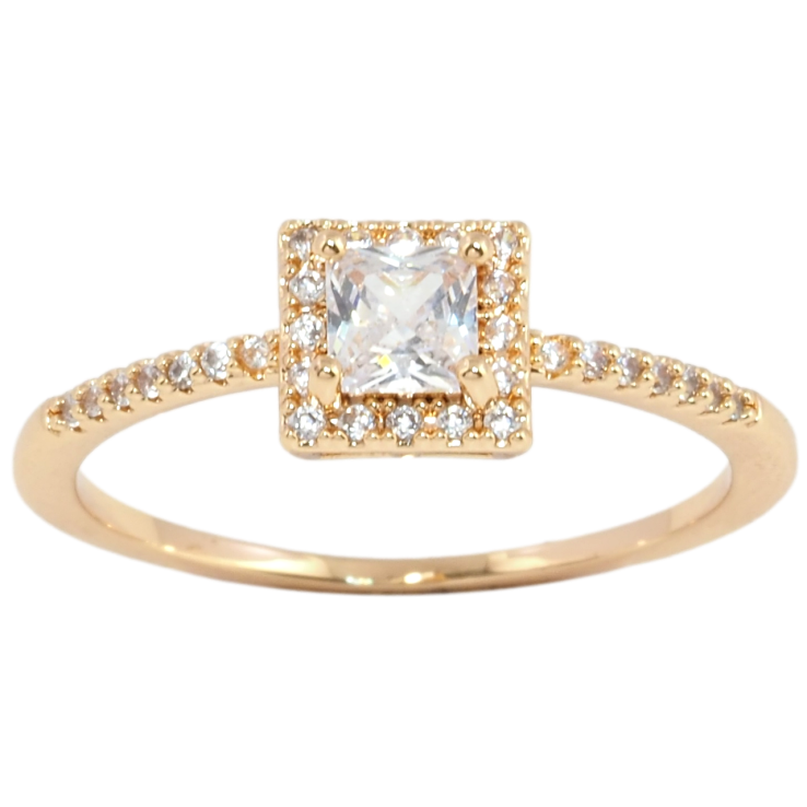 Кольцо Xuping Позолота 18K Фианит в обрамлении циркония фото №14