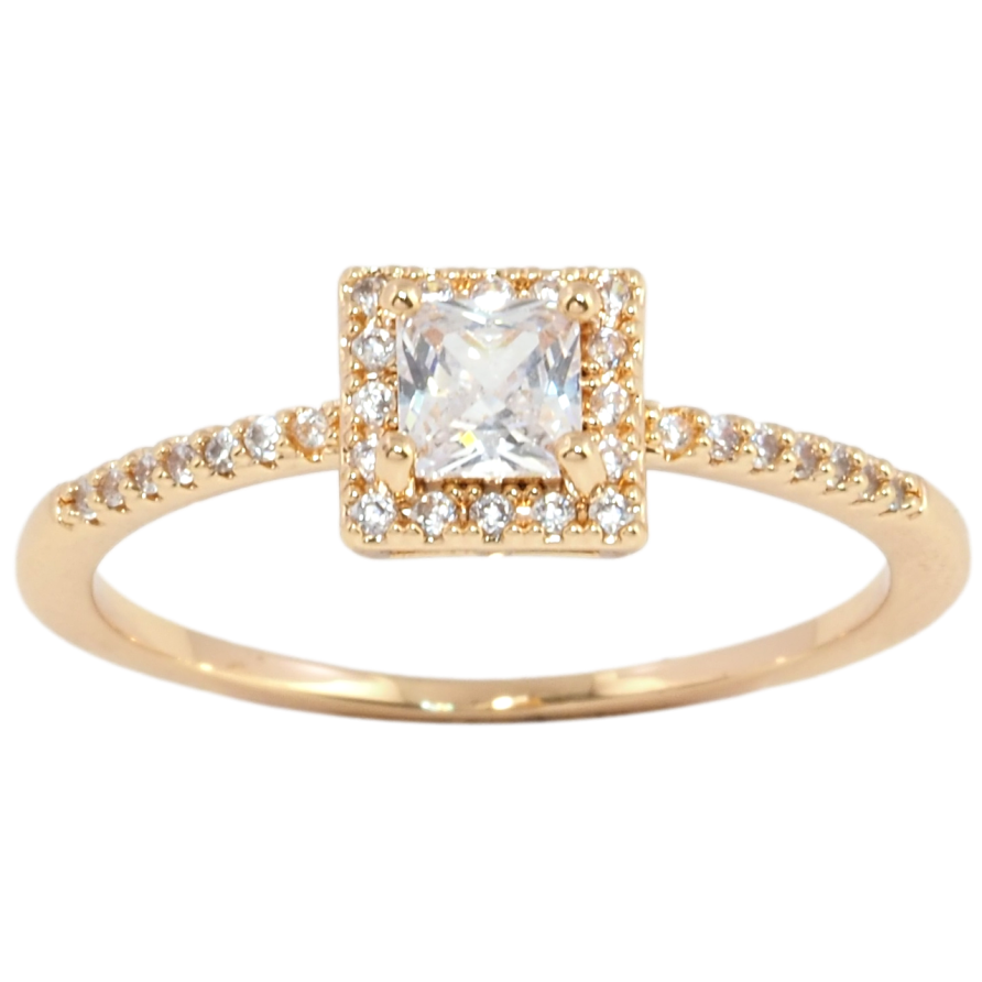 Каблучка Xuping Позолота 18K Фіаніт в обрамленні цирконію фото №1