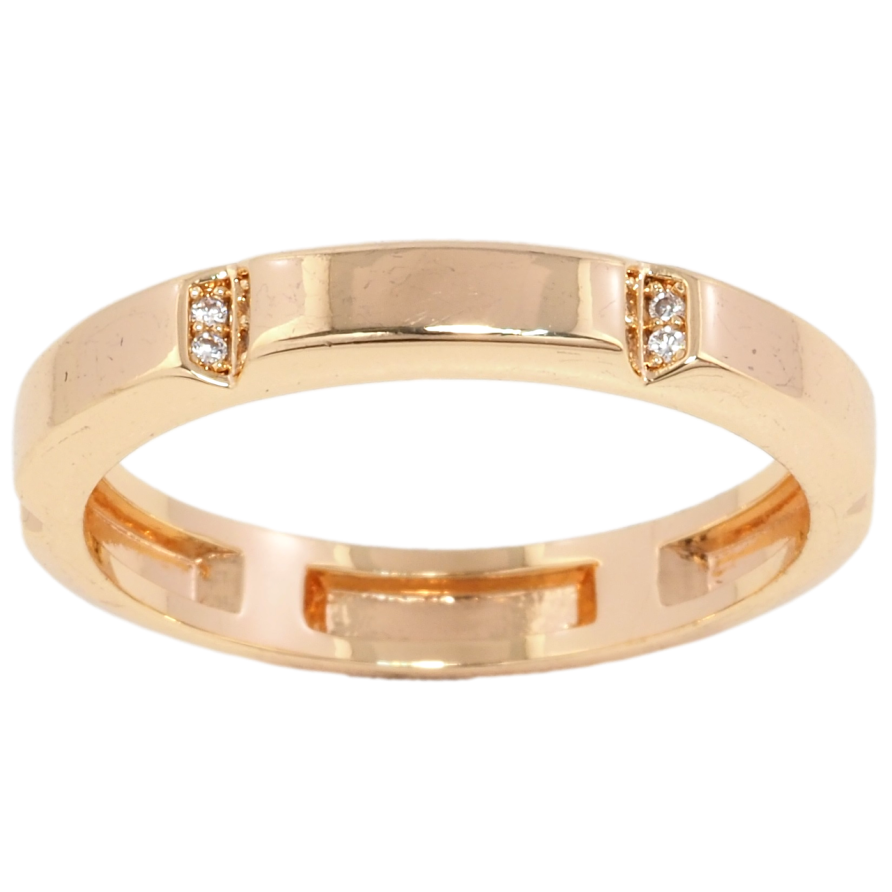 Кольцо Xuping Позолота 18K Узор с цирконием, шир. 3,5мм фото №1 Кольцо Xuping Позолота 18K Узор с цирконием, шир. 3,5мм фото №1