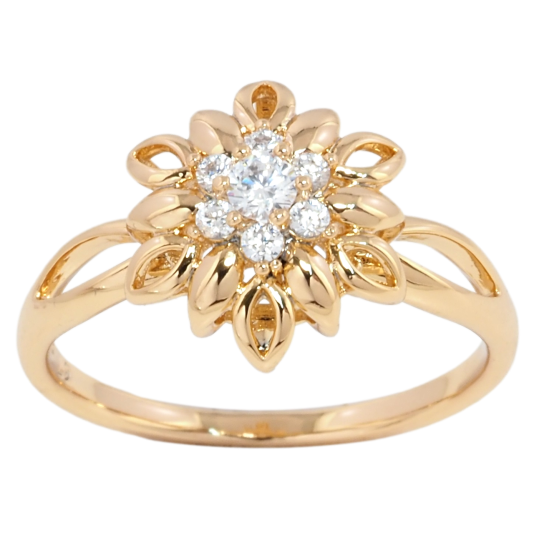 Кольцо Xuping Позолота 18K Цветок с цирконием фото №1