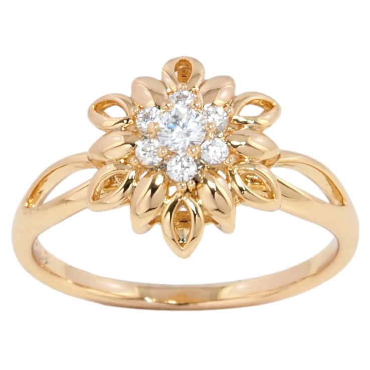Каблучка Xuping Позолота 18K Квітка з цирконієм фото №22