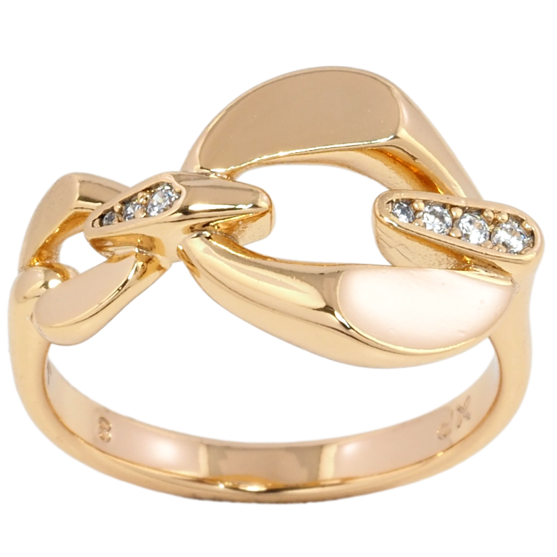 Кольцо Xuping Позолота 18K Звенья с цирконием фото №1 Кольцо Xuping Позолота 18K Звенья с цирконием фото №1