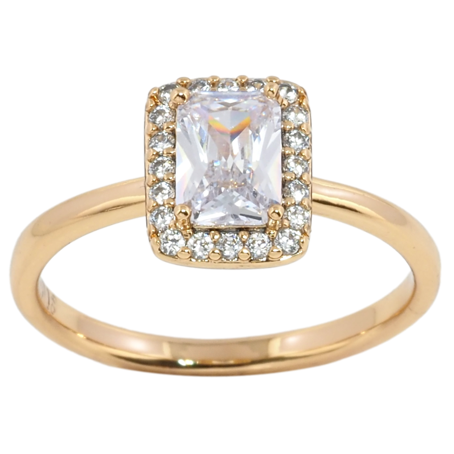 Каблучка Xuping Позолота 18K Фіаніт в обрамленні цирконію фото №1