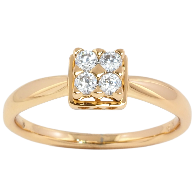 Каблучка Xuping Позолота 18K Чотири кристали фото №1