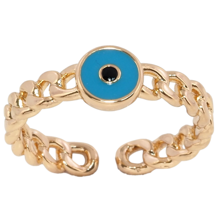 Каблучка Xuping Позолота 18K Візерунок ланцюжок з колом із блакитної емалі фото №16