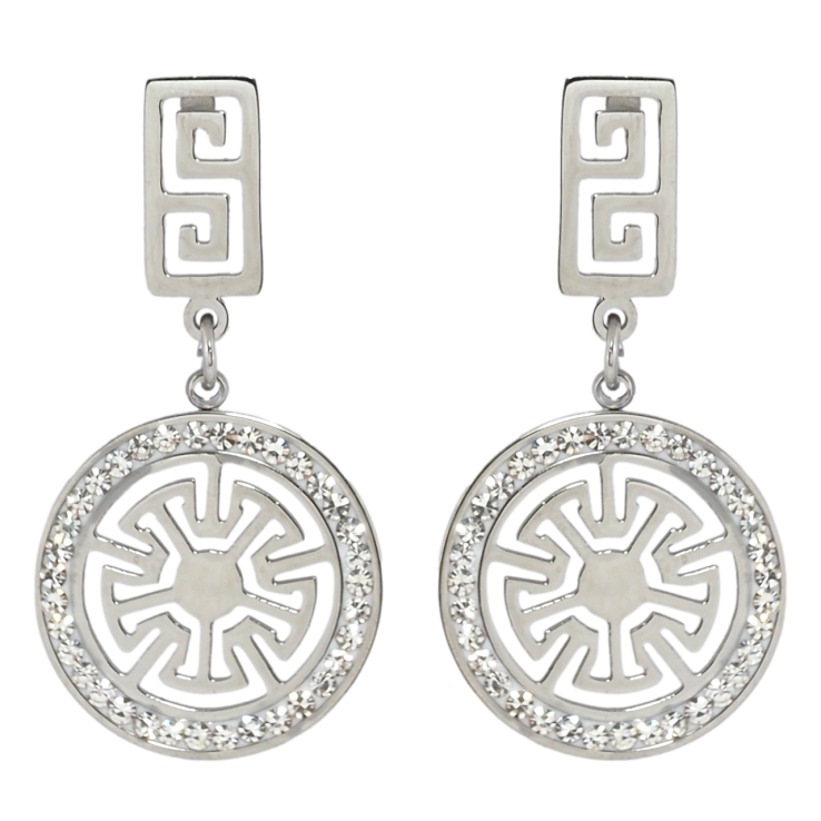 Сережки Xuping TTM Stainless Steel колір Родій пусети Декоративні підвіски з цирконієм фото №5