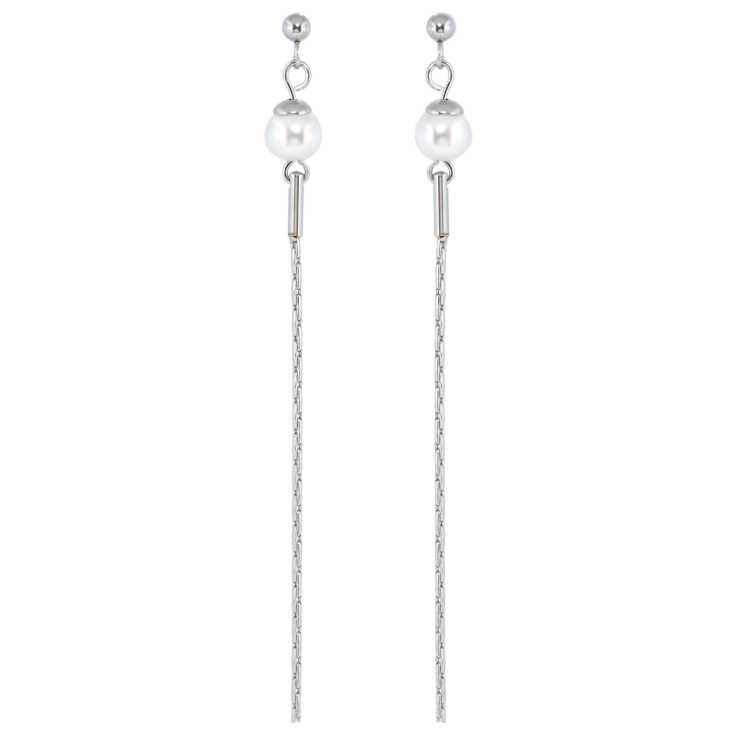 Сережки Xuping TTM Stainless Steel колір Родій пусети Декоративні підвіски з перлинами фото №6