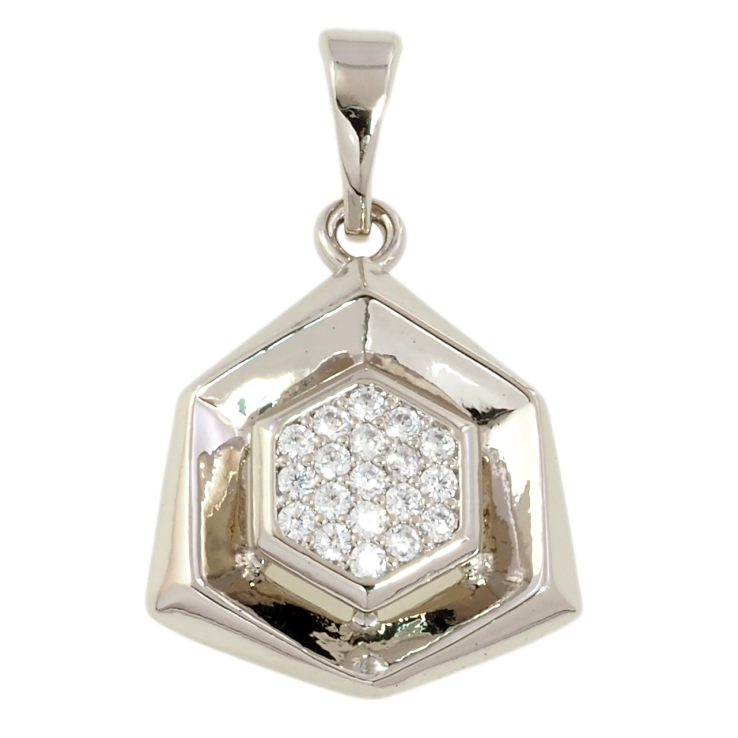 Кулон Xuping Родий Шестиугольник с цирконием для цепочки до 5мм фото №19 Кулон Xuping Родий Шестиугольник с цирконием для цепочки до 5мм фото №19
