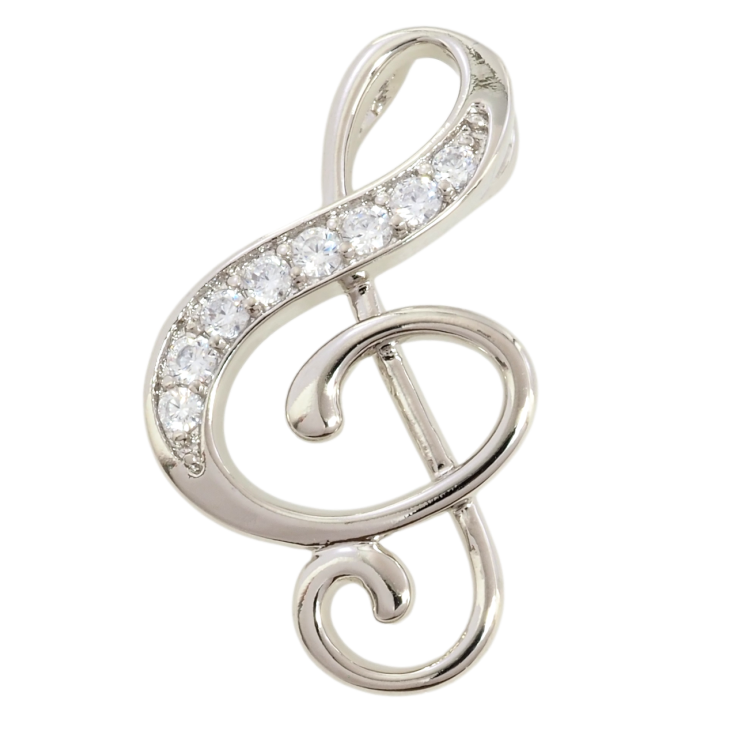 Кулон Xuping Родий Скрипичный ключ для цепочки до 3мм фото №8