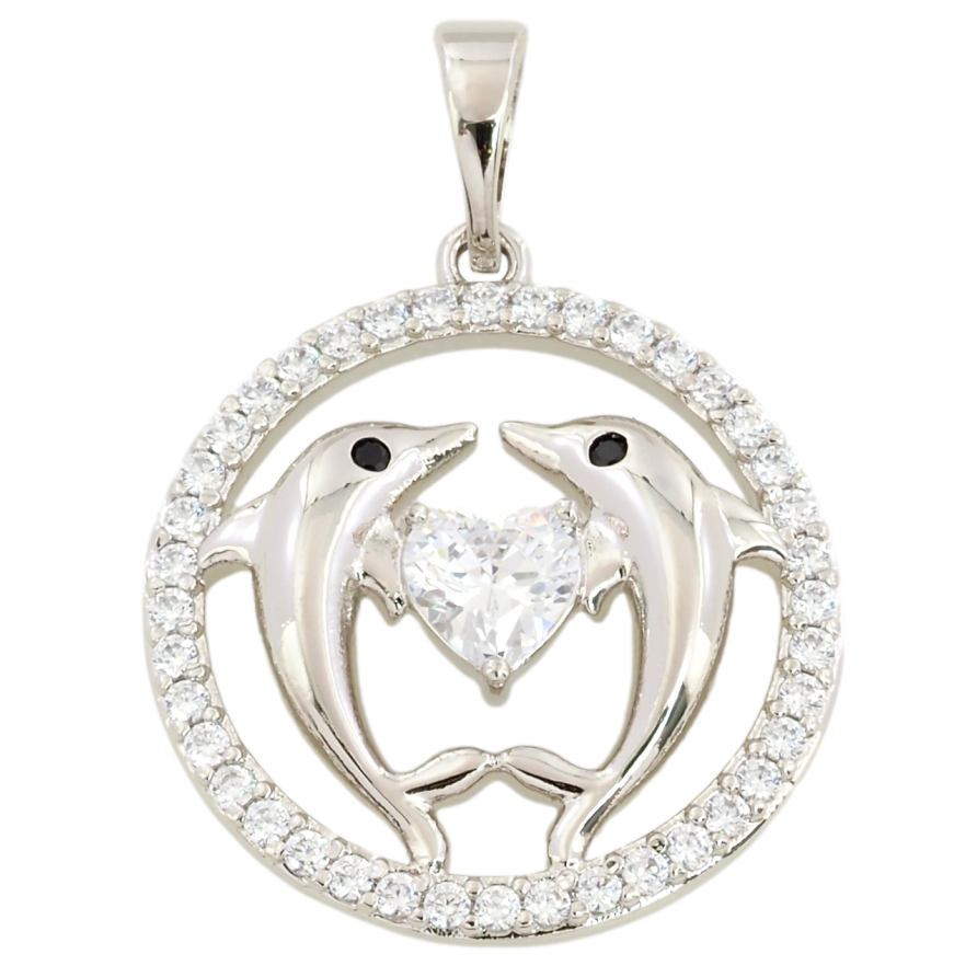 Кулон Xuping Родій Дельфіни для ланцюжка до 5мм фото №1