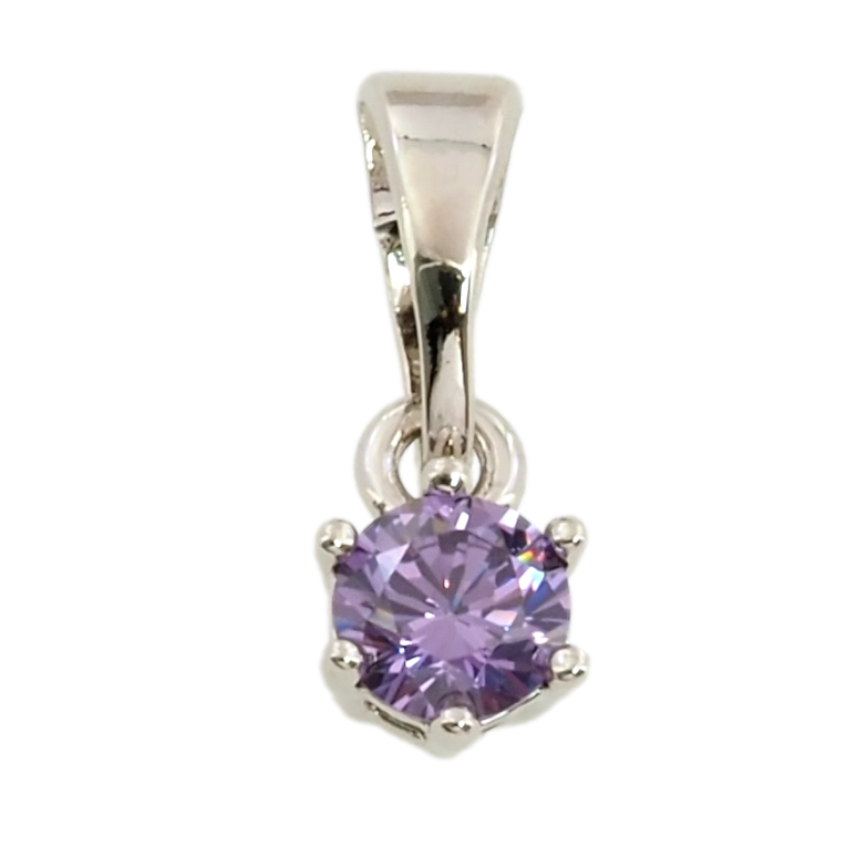 Кулон Xuping Родій Бузковий фіаніт, ø 4мм для ланцюжка до 5мм фото №1 Кулон Xuping Родій Бузковий фіаніт, ø 4мм для ланцюжка до 5мм фото №1