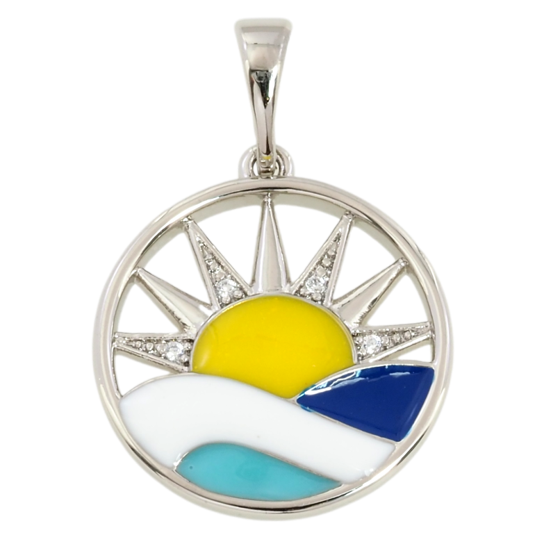 Кулон Xuping Родій Сонечко для ланцюжка до 5мм фото №1 Кулон Xuping Родій Сонечко для ланцюжка до 5мм фото №1