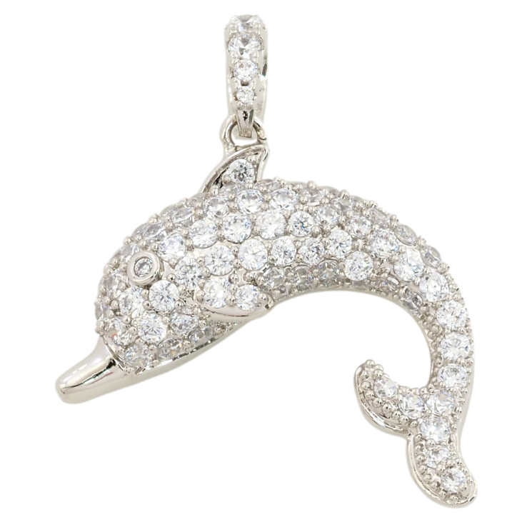 Кулон Xuping Родий Дельфин инкрустация цирконием для цепочки до 4мм фото №21