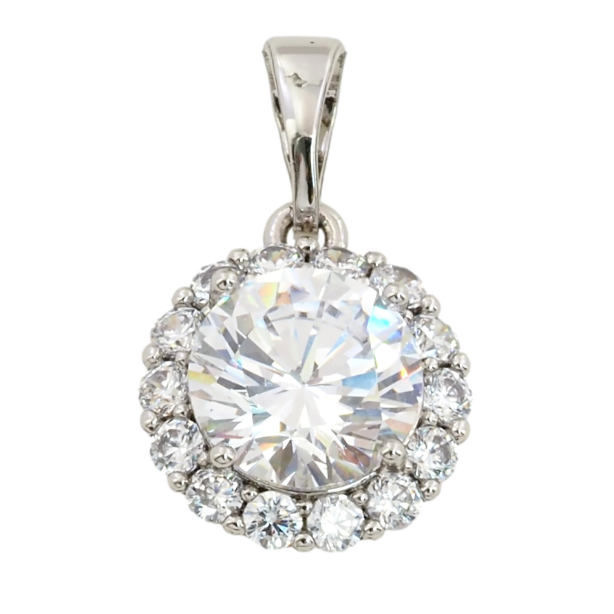 Кулон Xuping Родий Фианит в обрамлении циркония для цепочки до 5мм фото №1