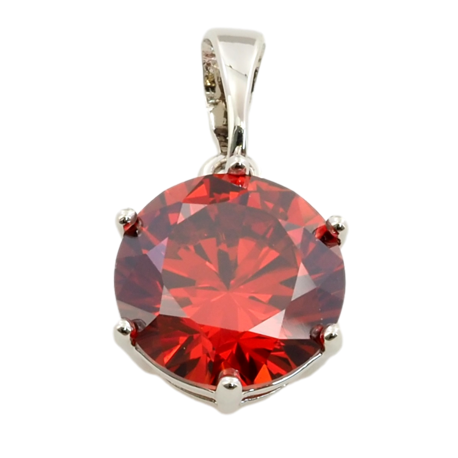 Кулон Xuping Родий Красный фианит, ø 10мм для цепочки до 5мм фото №1 Кулон Xuping Родий Красный фианит, ø 10мм для цепочки до 5мм фото №1