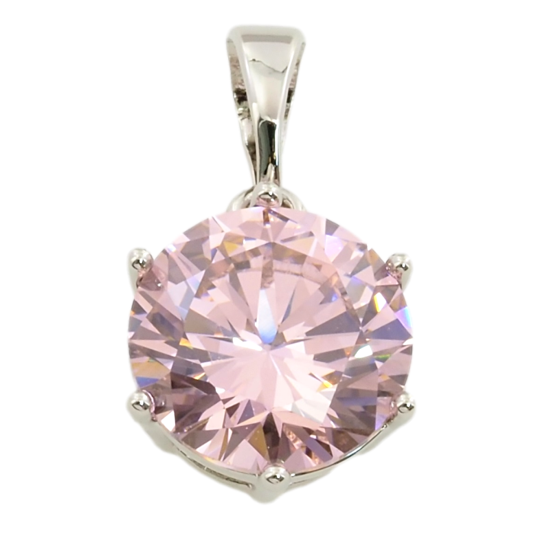 Кулон Xuping Родій Рожевий фіаніт, ø 10мм для ланцюжка до 5мм фото №1 Кулон Xuping Родій Рожевий фіаніт, ø 10мм для ланцюжка до 5мм фото №1