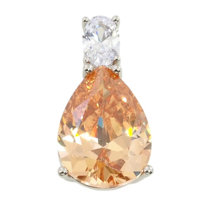 Кулон Xuping Родий Оранжевая кристальная капелька для цепочки до 2мм фото №1 Кулон Xuping Родий Оранжевая кристальная капелька для цепочки до 2мм фото №1