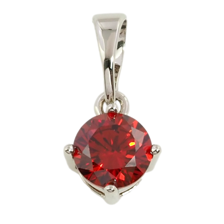 Кулон Xuping Родій Червоний фіаніт, ø 6мм для ланцюжка до 5мм фото №1 Кулон Xuping Родій Червоний фіаніт, ø 6мм для ланцюжка до 5мм фото №1