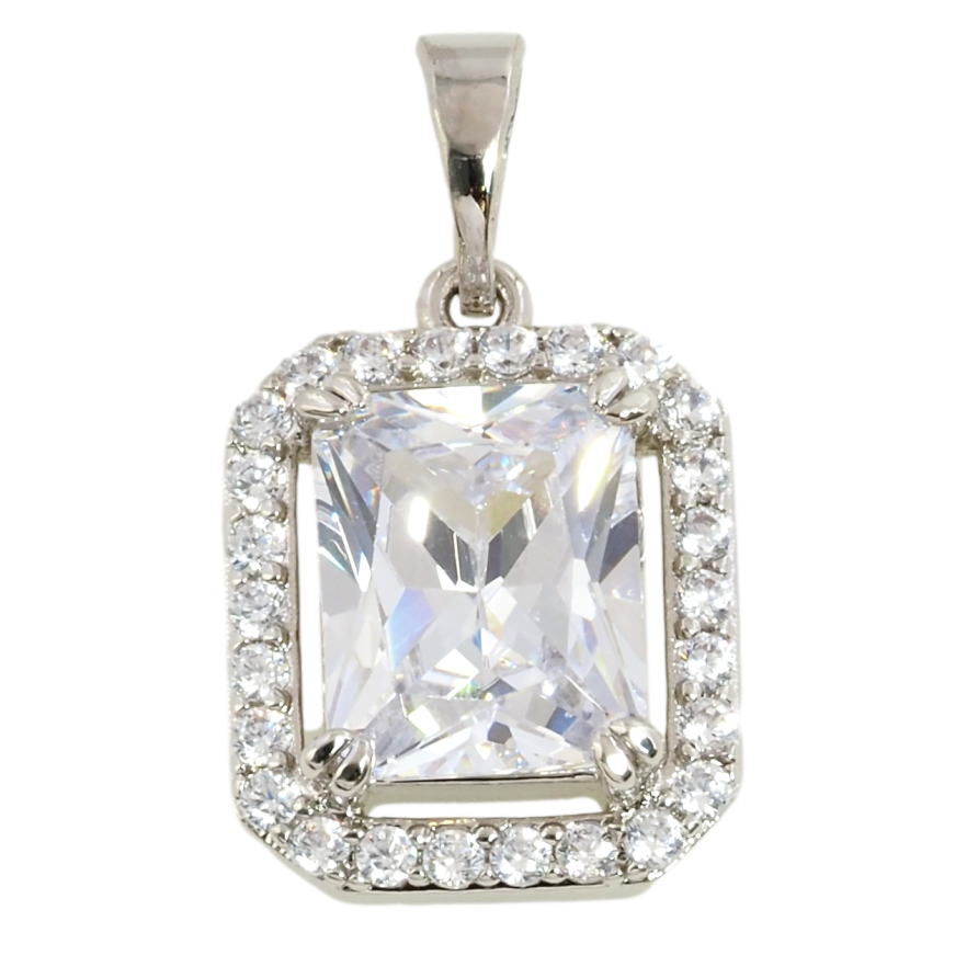 Кулон Xuping Родий Фианит в обрамлении циркония для цепочки до 5мм фото №1 Кулон Xuping Родий Фианит в обрамлении циркония для цепочки до 5мм фото №1