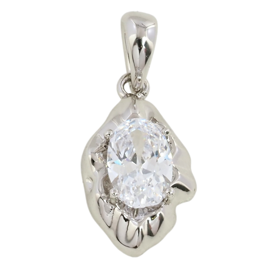 Кулон Xuping Родий Листик с фианитом для цепочки до 5мм фото №1 Кулон Xuping Родий Листик с фианитом для цепочки до 5мм фото №1