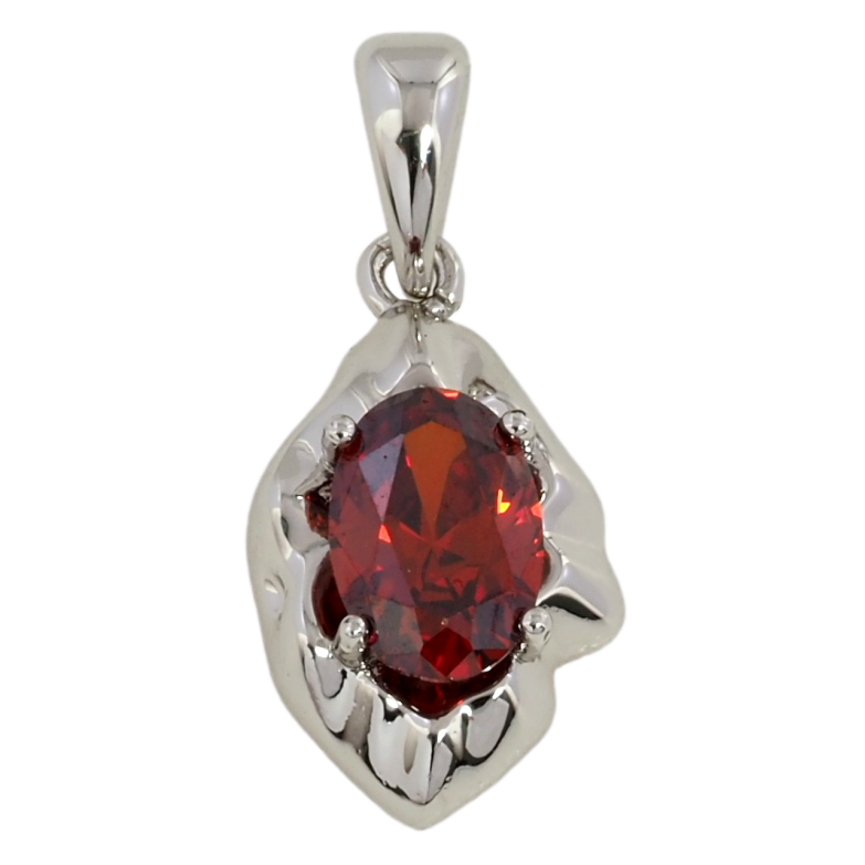 Кулон Xuping Родий Листик с красным фианитом для цепочки до 5мм фото №1 Кулон Xuping Родий Листик с красным фианитом для цепочки до 5мм фото №1