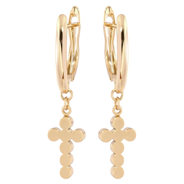 Серьги Xuping Позолота 18K английский замок Подвески Крестики фото №1