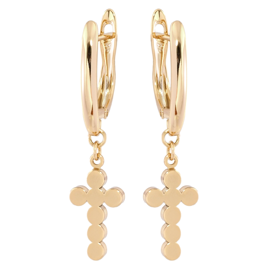 Серьги Xuping Позолота 18K английский замок Подвески Крестики фото №1