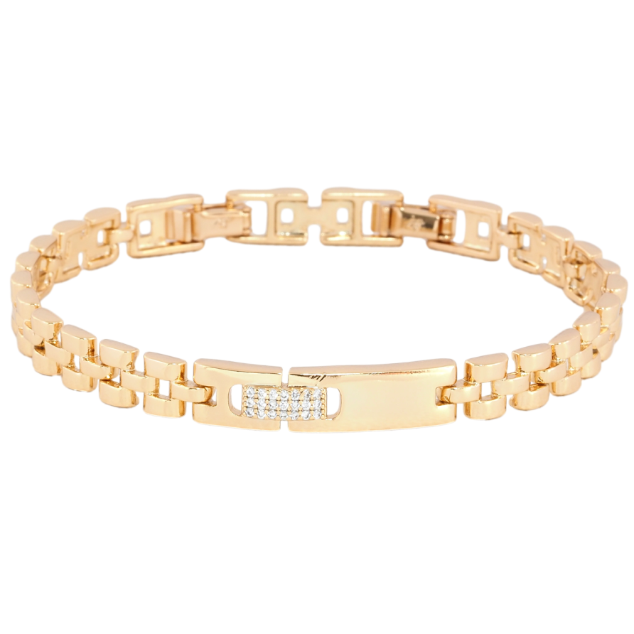 Браслет Xuping Позолота 18K Браслетний візерунок з вставками розмір з дод. замком 17.5,19.5см х 6мм фото №1