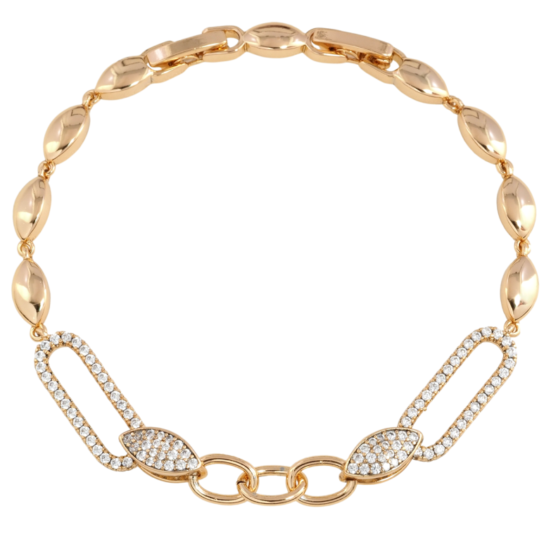 Браслет Xuping Позолота 18K Візерунок з інкрустацією цирконієм розмір з доп. замком 17,19см х 5мм фото №1