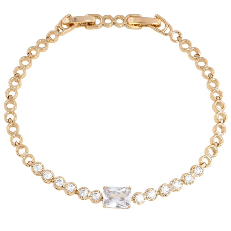 Браслет Xuping Позолота 18K Доріжка цирконію розмір з доп. замком 17.5,19.5см х 4мм фото №15