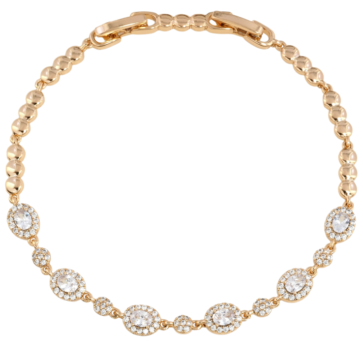 Браслет Xuping Позолота 18K Инкрустация цирконием размер с доп. замком 17.5,19.5см х 3,5мм фото №4