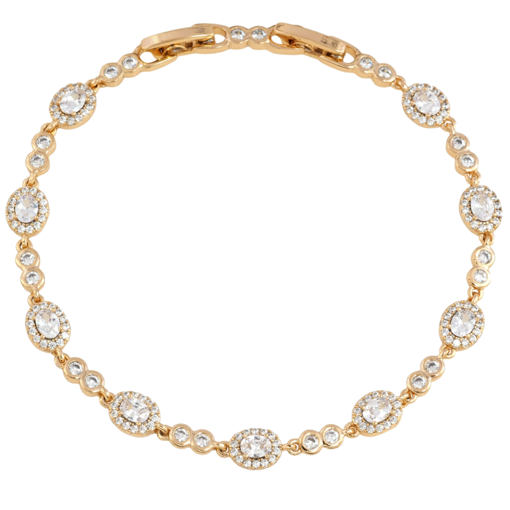 Браслет Xuping Позолота 18K Инкрустация цирконием размер с доп. замком 17.5,19.5см х 3-6мм фото №14