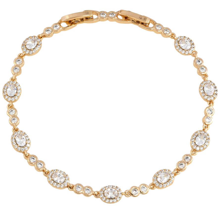 Браслет Xuping Позолота 18K Інкрустація цирконієм розмір з доп. замком 17.5,19.5см х 3-6мм фото №1