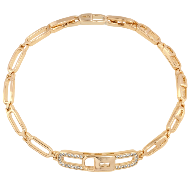 Браслет Xuping Позолота 18K Замочек размер с доп. замком 17.5,19.5см х 4-5мм фото №1