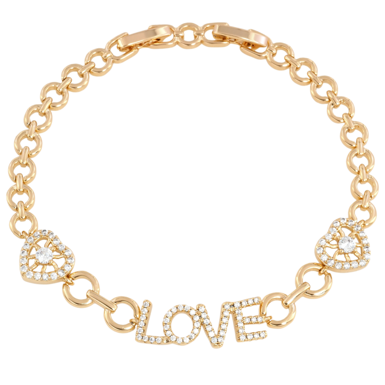 Браслет Xuping Позолота 18K Love размер с доп. замком 17,18.5см х 5мм фото №1