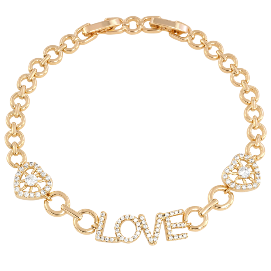 Браслет Xuping Позолота 18K Love размер с доп. замком 17,18.5см х 5мм фото №1 Браслет Xuping Позолота 18K Love размер с доп. замком 17,18.5см х 5мм фото №1