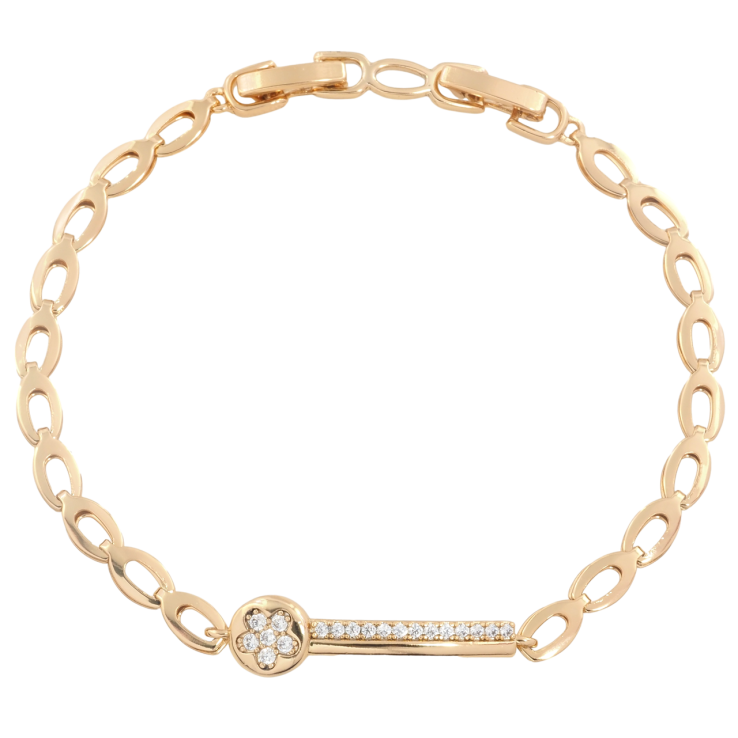 Браслет Xuping Позолота 18K Візерунок з цирконієм розмір з доп. замком 17,19см х 4мм фото №16