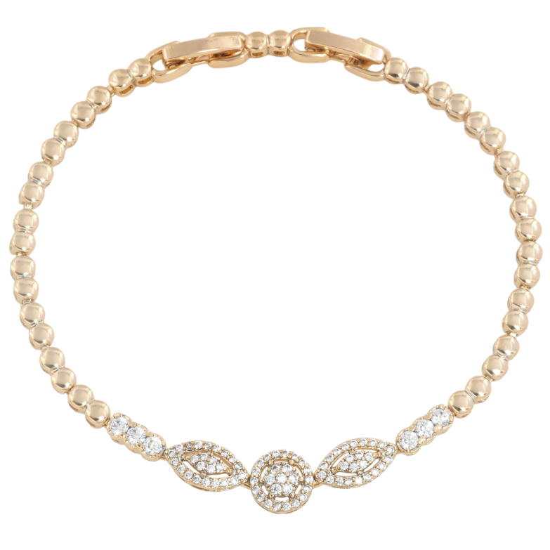 Браслет Xuping Позолота 18K Візерунок з інкрустацією цирконієм розмір з доп. замком 17,19см х 3мм фото №1 Браслет Xuping Позолота 18K Візерунок з інкрустацією цирконієм розмір з доп. замком 17,19см х 3мм фото №1