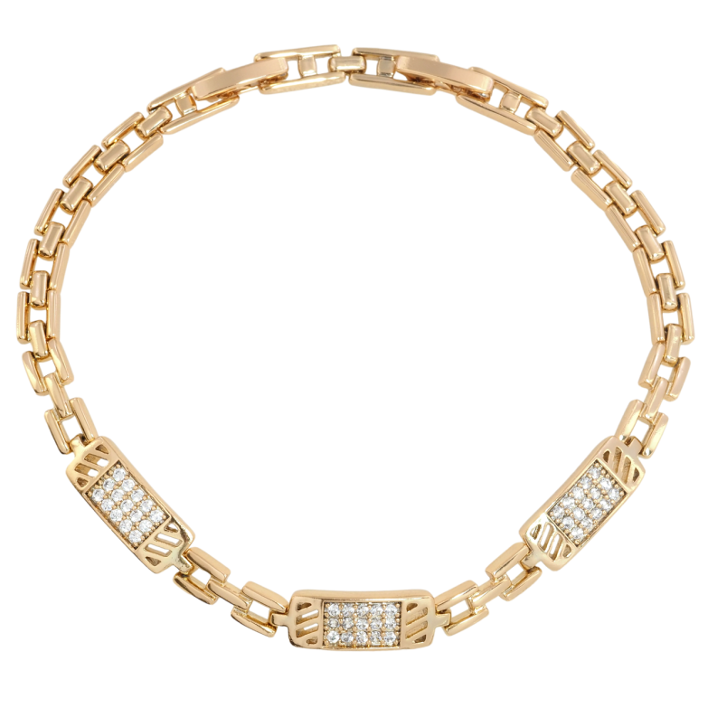 Браслет Xuping Позолота 18K Браслетний візерунок з цирконієм розмір з доп. замком 17.5,19.5см х 4-6мм фото №1