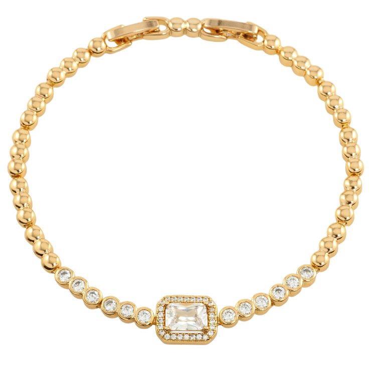 Браслет Xuping Позолота 18K Доріжка цирконію з фіанітом» розмір з доп. замком 17,19см х 3мм фото №17