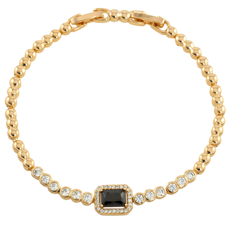 Браслет Xuping Позолота 18K Доріжка цирконію з чорним фіанітом» розмір з доп. замком 17,19см х 3мм фото №16