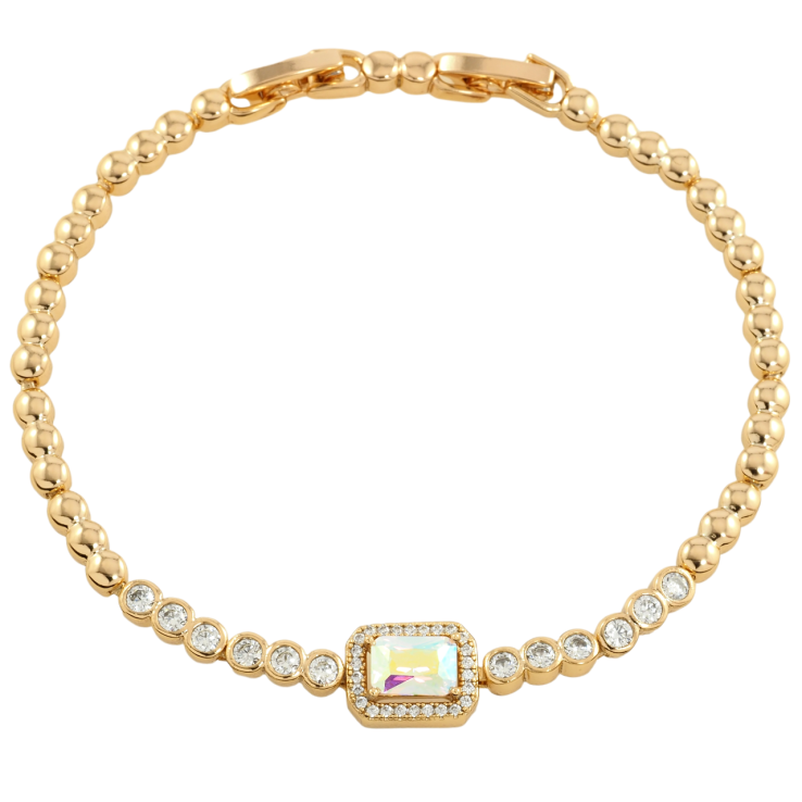 Браслет Xuping Позолота 18K Доріжка цирконію з райдужним фіанітом» розмір з доп. замком 17,19см х 3мм фото №18